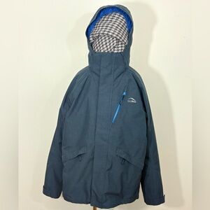 LL Bean Kids 3 In 1 Jacket Blue On Blue with Hood Size M 10-12